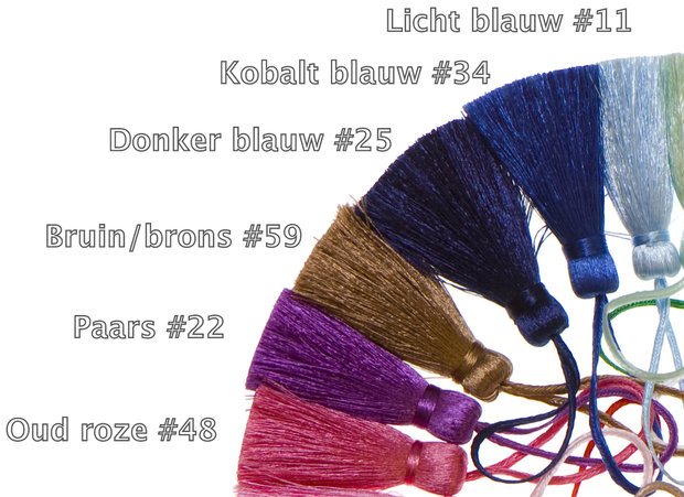 Kwastje 40 mm donker blauw #25 (10 stuks)