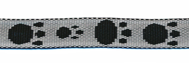Tassenband 15 mm pootje zwart/wit (ca. 5 m) - andere kant