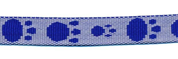 Tassenband 15 mm pootje kobalt blauw/wit (ca. 5 m) - andere zijde