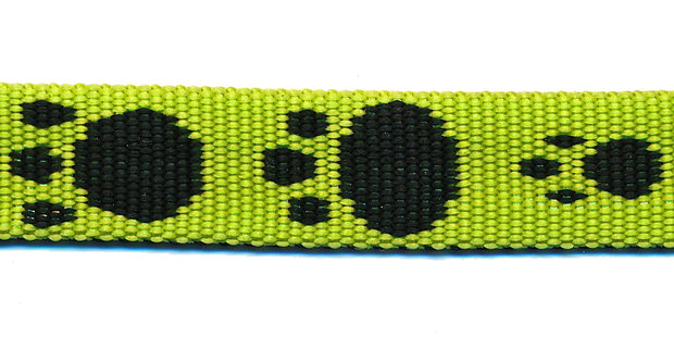 Tassenband 15 mm pootje felgroen/zwart (ca. 5 m)
