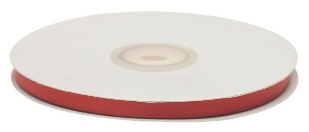 Rood dubbelzijdig satijnband 7 mm (ca. 30 m)