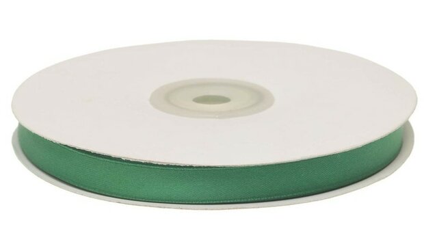 Donker groen dubbelzijdig satijnband 10 mm (ca. 30 m)