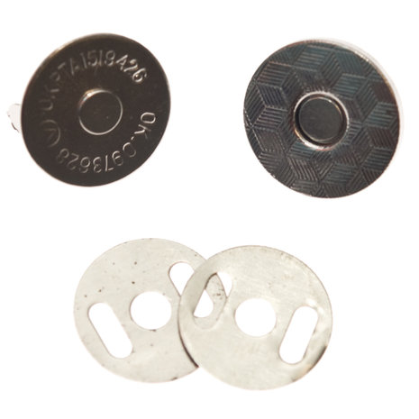 Magneetsluiting zilverkleurig 18 mm - extra plat en extra stevig (10 stuks)