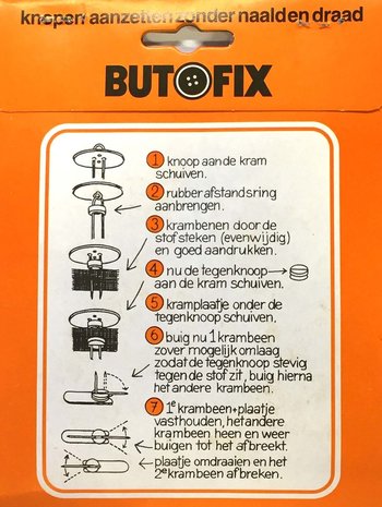 Butofix - knopen aanzetten zonder naald en draad - zwart - instructie