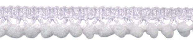 Mini pompomband wit 10 mm (ca. 32 meter)