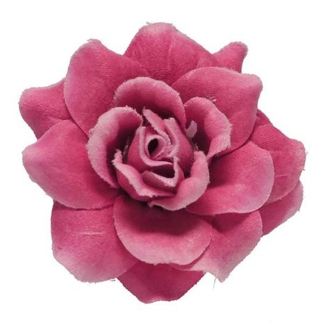 Roos fuchsia stof ca. 4,5 cm (10 stuks)