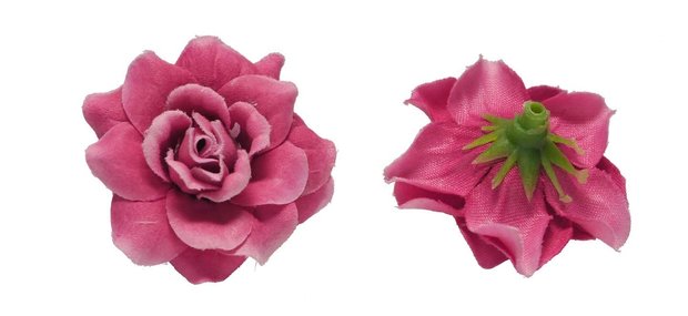 Roos fuchsia stof ca. 4,5 cm (10 stuks)