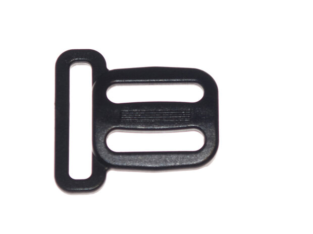Schuifgesp zwart kunststof 20 mm met ring 25 mm (100 stuks)