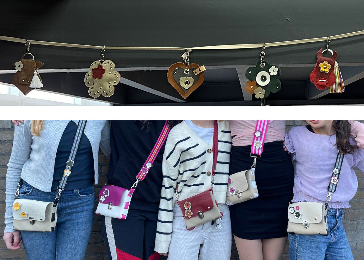 Leren (tas)hangers en tasjes Leren (tas)hangers en tasjes