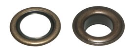 Nestels 15 mm (maat #30) bronskleurig staal (ca. 50 sets) Nestels 15 mm (maat #30) bronskleurig staal (ca. 50 sets)