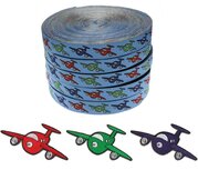 Set rode-groene-blauwe vliegtuig applicaties (3x5 stuks) en blauw vliegtuigen sierband 15 mm (ca. 22 m) Set rode-groene-blauwe vliegtuig applicaties (3x5 stuks) en blauw vliegtuigen sierband 15 mm (ca. 22 m)