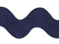 Donker blauw zig-zag band 25 mm (ca. 16 meter) Donker blauw zig-zag band 25 mm (ca. 16 meter)