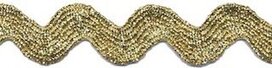 Goudkleurig zig-zag band 9 mm (ca. 25 meter) Goudkleurig zig-zag band 9 mm (ca. 25 meter)