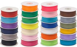 Set: 26 kleuren 4 mm satijnband (ca. 2340 m) Set: 26 kleuren 4 mm satijnband (ca. 2340 m)