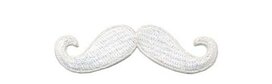 Opstrijkbare applicatie snor wit (5 stuks) Opstrijkbare applicatie snor wit (5 stuks)