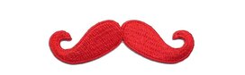 Opstrijkbare applicatie snor rood (5 stuks) Opstrijkbare applicatie snor rood (5 stuks)
