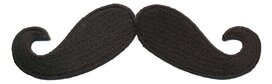 Opstrijkbare applicatie snor zwart GROOT (5 stuks) Opstrijkbare applicatie snor zwart GROOT (5 stuks)