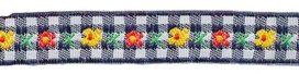 Donker blauw-wit geruit bloemband 12 mm (ca. 22 m) Donker blauw-wit geruit bloemband 12 mm (ca. 22 m)