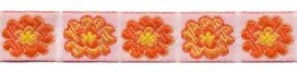 Oranje-geel-wit bloemband 12 mm (ca. 22 m) Oranje-geel-wit bloemband 12 mm (ca. 22 m)