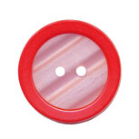 Knoop met opstaande rand rood met witte binnenkant 25 mm (ca. 25 stuks) Knoop met opstaande rand rood met witte binnenkant 25 mm (ca. 25 stuks)