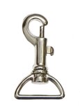 Metalen musketonhaak/sleutelhanger zilverkleurig half rond 25 mm (10 stuks) Metalen musketonhaak/sleutelhanger zilverkleurig half rond 25 mm (10 stuks)