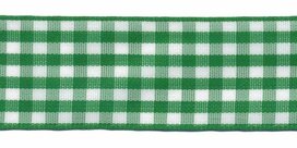 Ruit band groen-wit 25 mm (ca. 45 m) Ruit band groen-wit 25 mm (ca. 45 m)