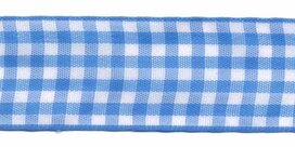 Ruit band blauw-wit 25 mm (ca. 45 m) Ruit band blauw-wit 25 mm (ca. 45 m)