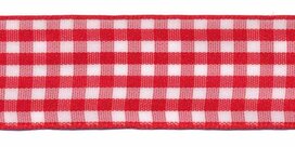 Ruit band rood-wit 25 mm (ca. 45 m) Ruit band rood-wit 25 mm (ca. 45 m)