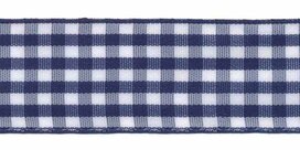 Ruit band donker blauw-wit 25 mm (ca. 45 m) Ruit band donker blauw-wit 25 mm (ca. 45 m)