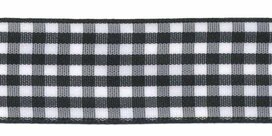 Ruit band zwart-wit 25 mm (ca. 45 m) Ruit band zwart-wit 25 mm (ca. 45 m)