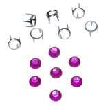 Metalen zilverkleurige stud met strass steentje FUCHSIA 9 mm (ca. 250 stuks) Metalen zilverkleurige stud met strass steentje FUCHSIA 9 mm (ca. 250 stuks)