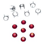 Metalen zilverkleurige stud met strass steentje ROOD 9 mm (ca. 250 stuks) Metalen zilverkleurige stud met strass steentje ROOD 9 mm (ca. 250 stuks)