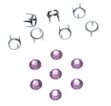 Metalen zilverkleurige stud met strass steentje ROZE 9 mm (ca. 250 stuks) Metalen zilverkleurige stud met strass steentje ROZE 9 mm (ca. 250 stuks)