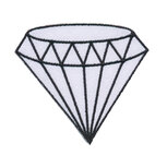 Opstrijkbare applicatie diamant wit GROOT (5 stuks) Opstrijkbare applicatie diamant wit GROOT (5 stuks)