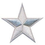 Opstrijkbare applicatie ster zilver GROOT (5 stuks) Opstrijkbare applicatie ster zilver GROOT (5 stuks)