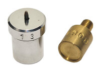Stempelset voor 13 mm holnieten met enkele kop t.b.v. handpers Stempelset voor 13 mm holnieten met enkele kop t.b.v. handpers