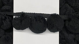 Pompom band zwart GROOT 50 mm (ca. 16 meter) Pompom band zwart GROOT 50 mm (ca. 16 meter)