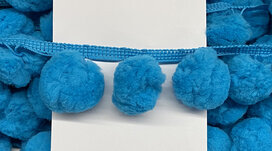 Pompom band petrol GROOT 50 mm (ca. 16 meter) Pompom band petrol GROOT 50 mm (ca. 16 meter)