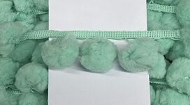 Pompom band mintgroen GROOT 50 mm (ca. 16 meter) Pompom band mintgroen GROOT 50 mm (ca. 16 meter)