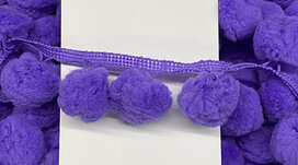 Pompom band paars GROOT 50 mm (ca. 16 meter) Pompom band paars GROOT 50 mm (ca. 16 meter)