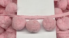 Pompom band lichtroze GROOT 50 mm (ca. 16 meter) Pompom band lichtroze GROOT 50 mm (ca. 16 meter)