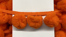 Pompom band oranje GROOT 50 mm (ca. 16 meter) Pompom band oranje GROOT 50 mm (ca. 16 meter)