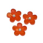 Flatback oranje-rode glitter bloem met 'kristalletje/strass' 15 mm (100 stuks) Flatback oranje-rode glitter bloem met 'kristalletje/strass' 15 mm (100 stuks)