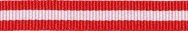 Rood-wit-rood streep grosgrain/ribsband 10 mm (ca. 25 m) Rood-wit-rood streep grosgrain/ribsband 10 mm (ca. 25 m)