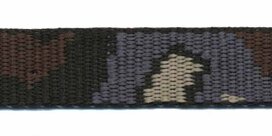 Tassenband 20 mm camouflageprint zwart/grijs/bruin/zand dubbelzijdig (ca. 5 m) Tassenband 20 mm camouflageprint zwart/grijs/bruin/zand dubbelzijdig (ca. 5 m)