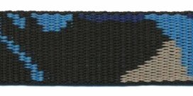 Tassenband 25 mm camouflageprint zwart/blauw/zand dubbelzijdig (ca. 5 m) Tassenband 25 mm camouflageprint zwart/blauw/zand dubbelzijdig (ca. 5 m)