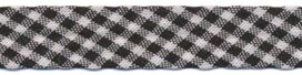 Zwart-wit geruit biaisband 13 mm (ca. 10 meter) Zwart-wit geruit biaisband 13 mm (ca. 10 meter)