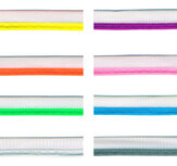 SET: 8 kleuren reflecterende piping-/paspelband - 2 mm koord (8 x 25 m = 200 meter) SET: 8 kleuren reflecterende piping-/paspelband - 2 mm koord (8 x 25 m = 200 meter)
