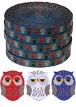 Set rood-wit-blauwe uiltjes applicaties (3x5 stuks) en sierband 15 mm (ca. 22 m) Set rood-wit-blauwe uiltjes applicaties (3x5 stuks) en sierband 15 mm (ca. 22 m)
