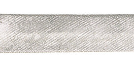 Zilverkleurig gevouwen biaisband 13 mm (ca. 10 meter) Zilverkleurig gevouwen biaisband 13 mm (ca. 10 meter)